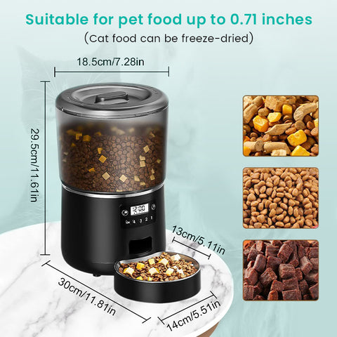 Alimentador automático temporizado de 4L para gatos e cães